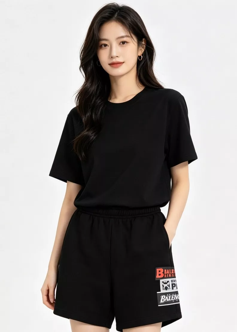 발렌시아가 측면 로고 프린트 하프 팬츠 상세 이미지 12