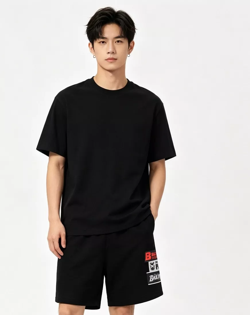 발렌시아가 측면 로고 프린트 하프 팬츠 상세 이미지 11
