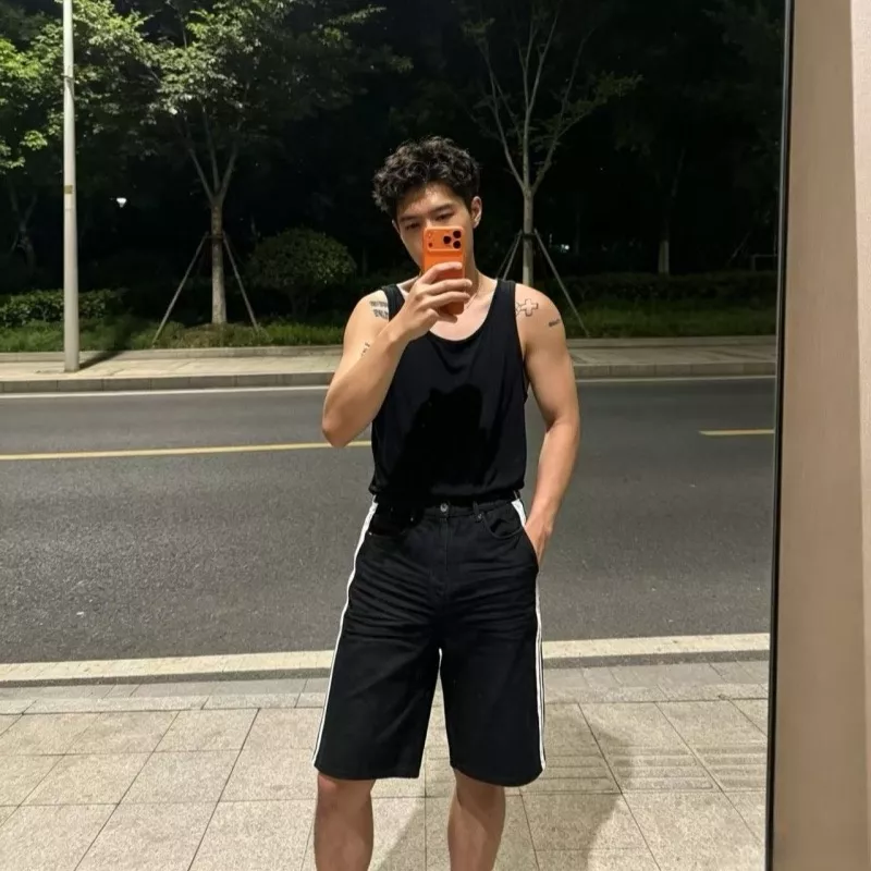 발렌시아가 더블 링 디테일 데님 하프 팬츠 상세 이미지 14