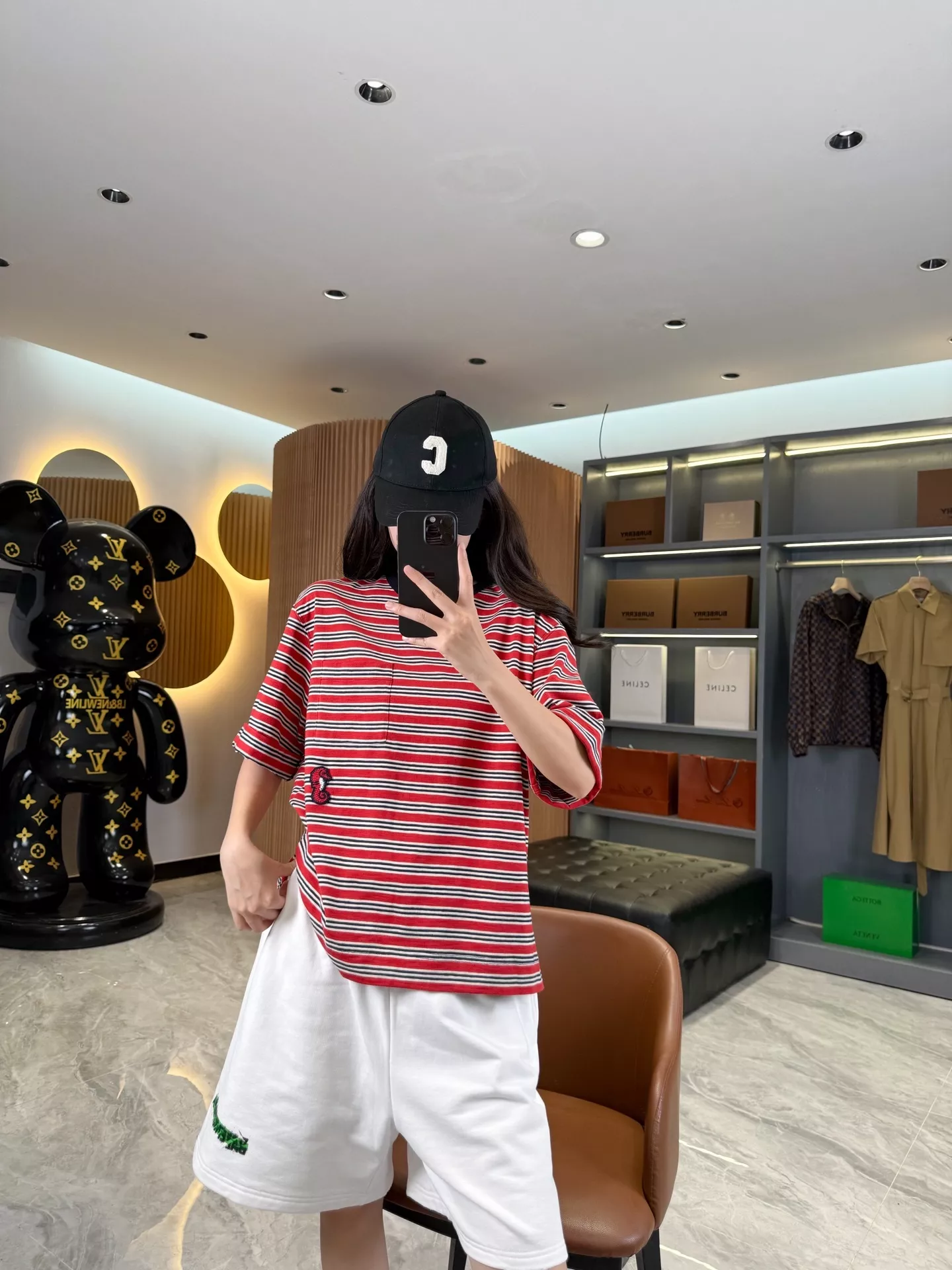 샤넬 코코 비치 스트라이프 반소매 티셔츠 상세 이미지 39