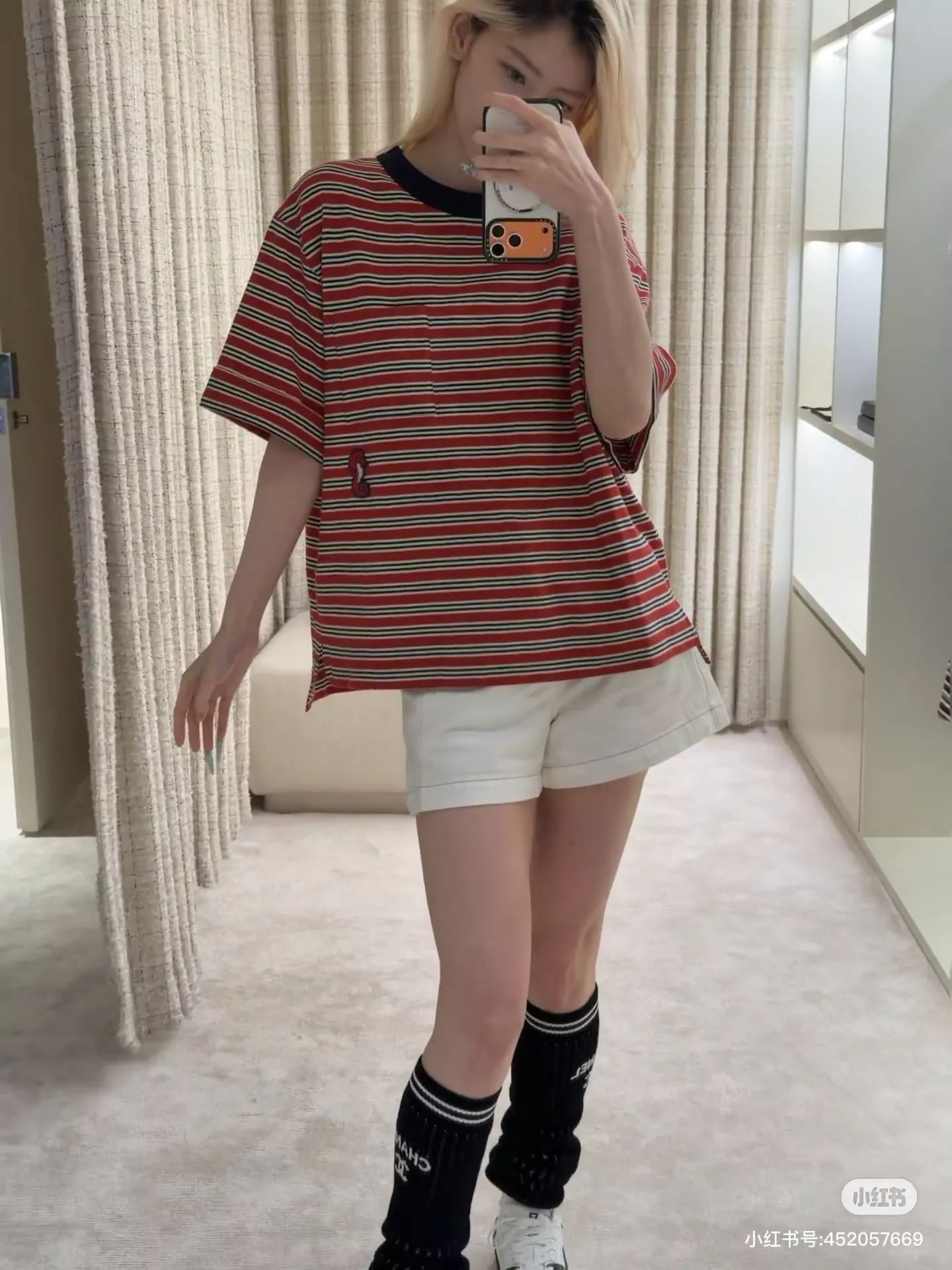샤넬 코코 비치 스트라이프 반소매 티셔츠 상세 이미지 28