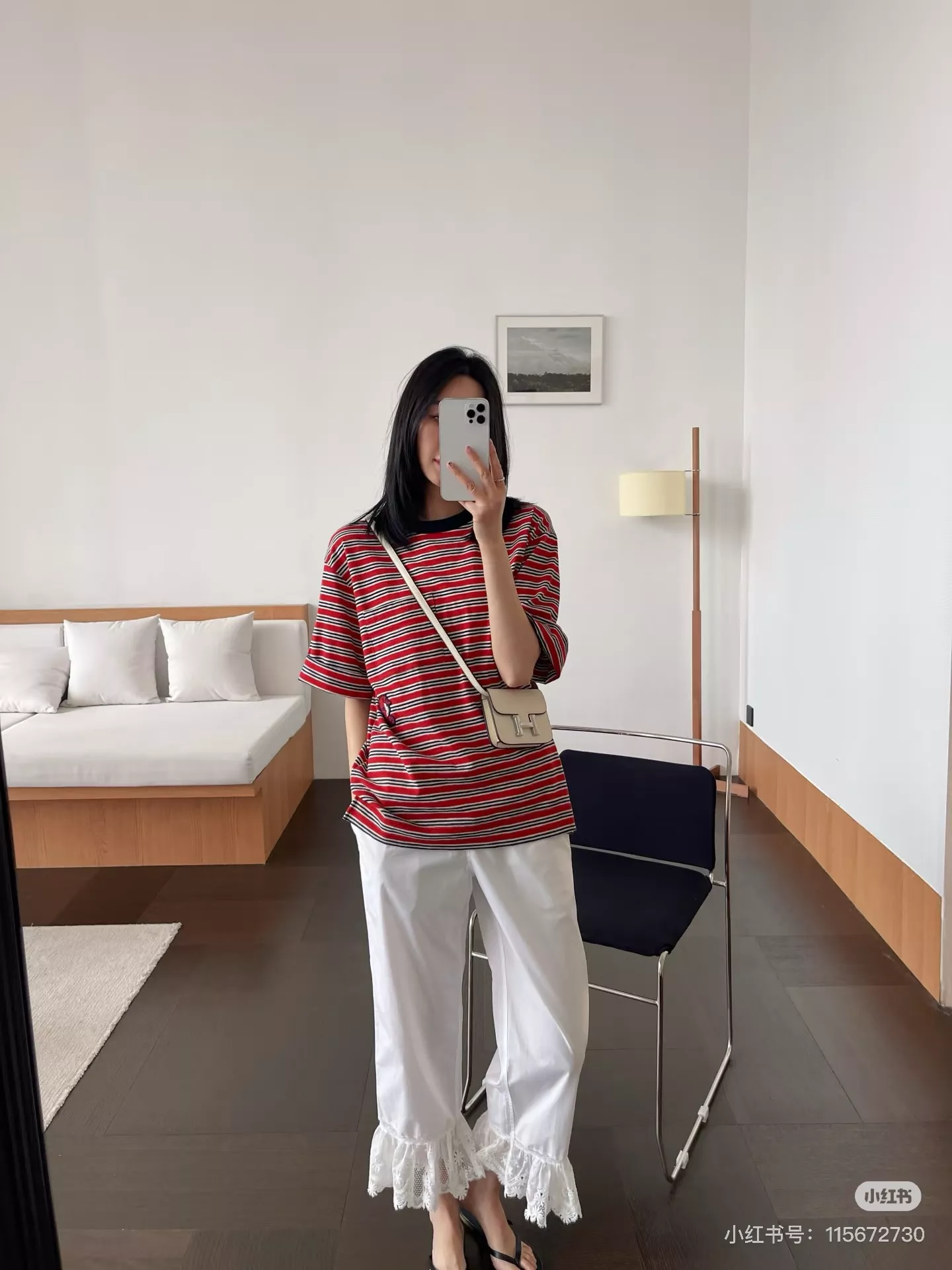 샤넬 코코 비치 스트라이프 반소매 티셔츠 상세 이미지 29
