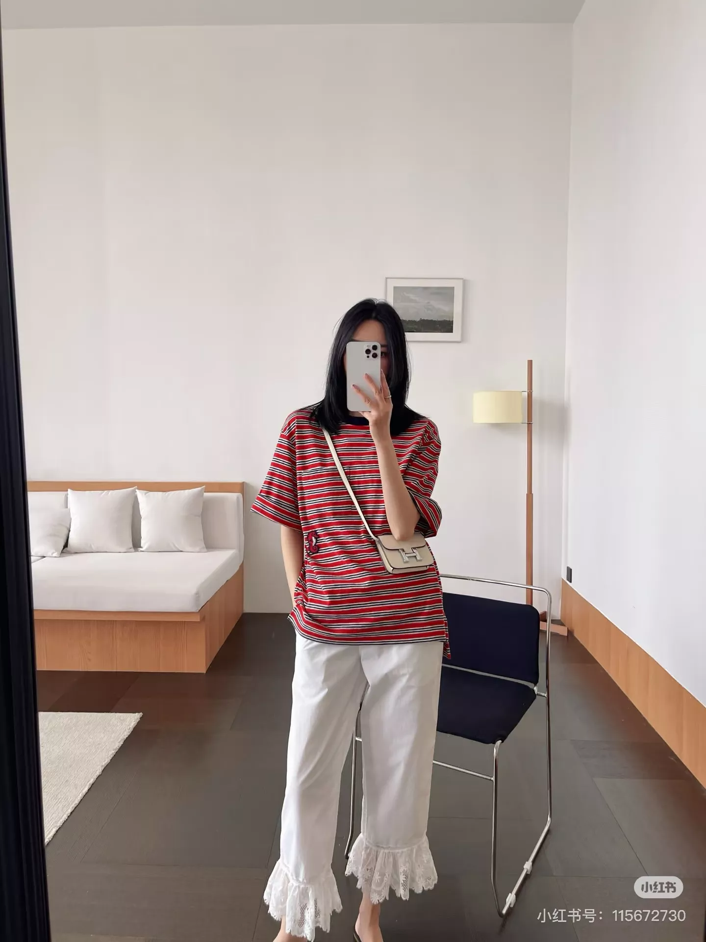 샤넬 코코 비치 스트라이프 반소매 티셔츠 상세 이미지 31