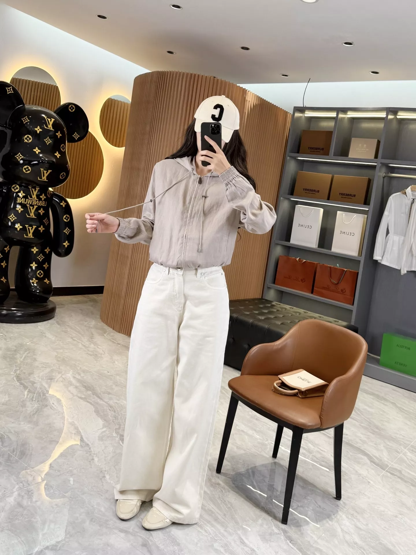 브루넬로쿠치넬리 미색 코튼 트윌 와이드 레그 파이브포켓 팬츠 상세 이미지 40