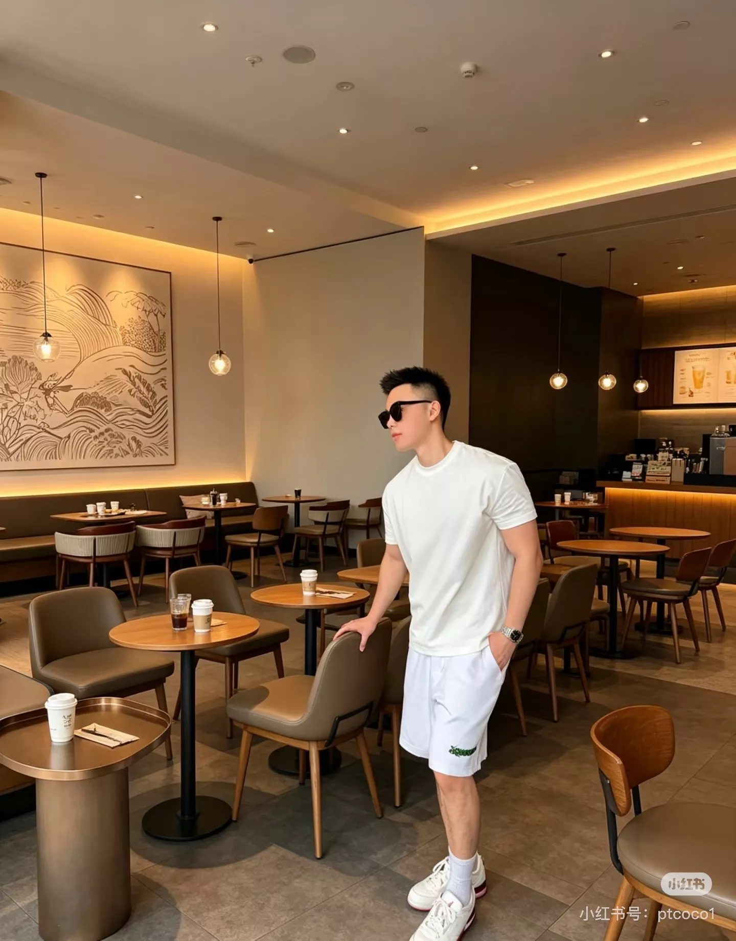 발렌시아가 그린 프린트 디테일 코튼 블렌드 하프 팬츠 상세 이미지 28