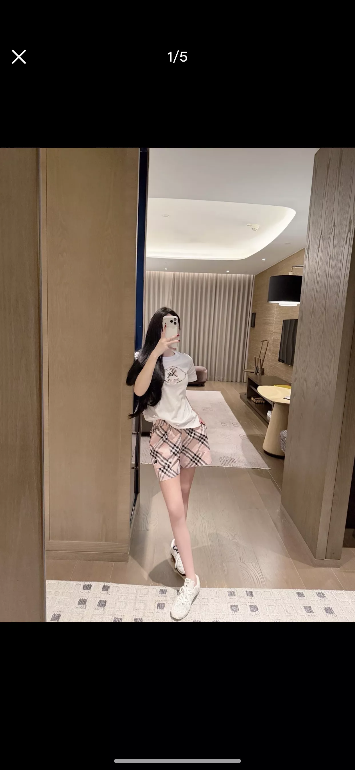 버버리 기사 문장 자수 체크 반소매 티셔츠 상세 이미지 46