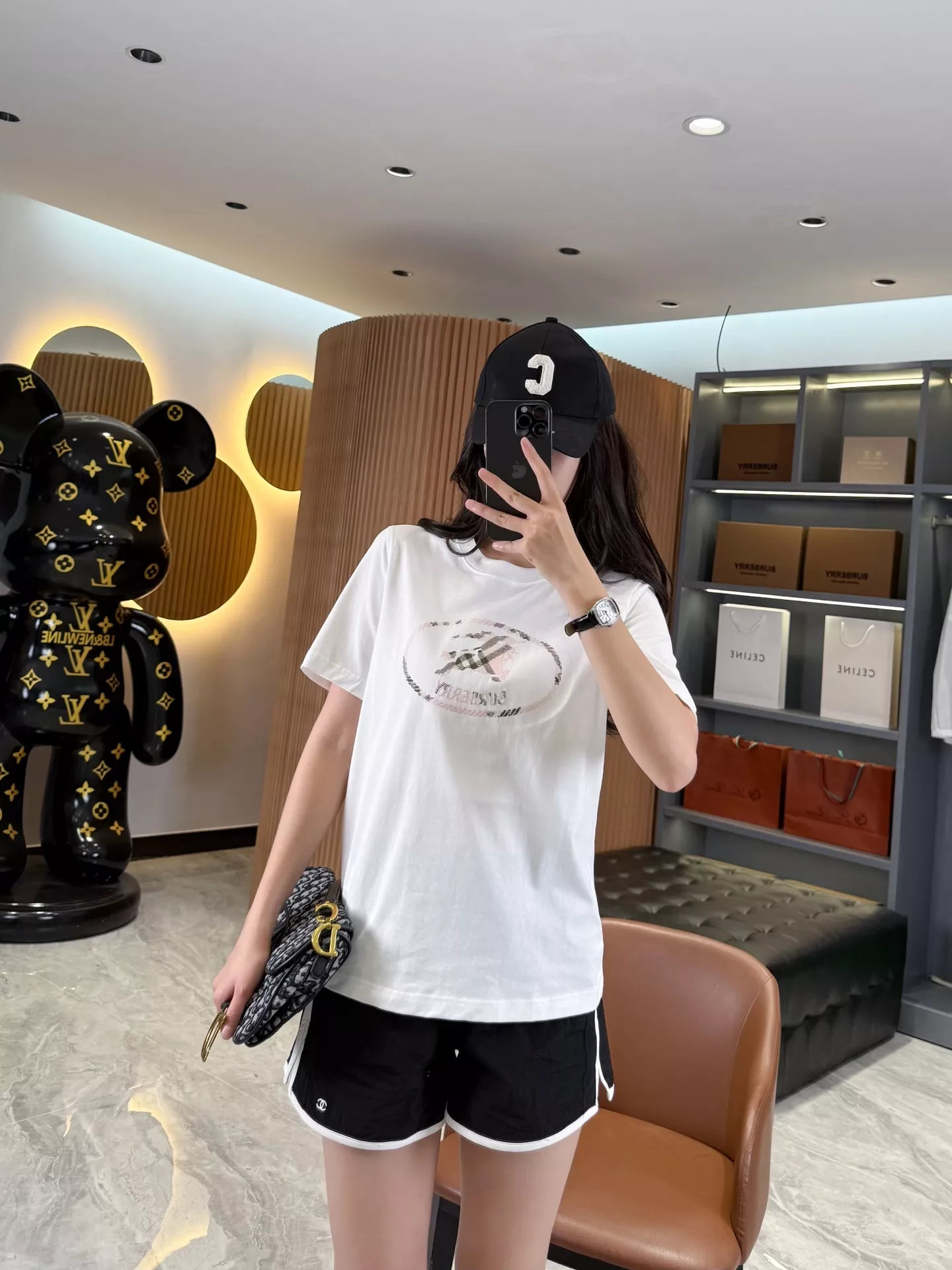 버버리 기사 문장 자수 체크 반소매 티셔츠 상세 이미지 74