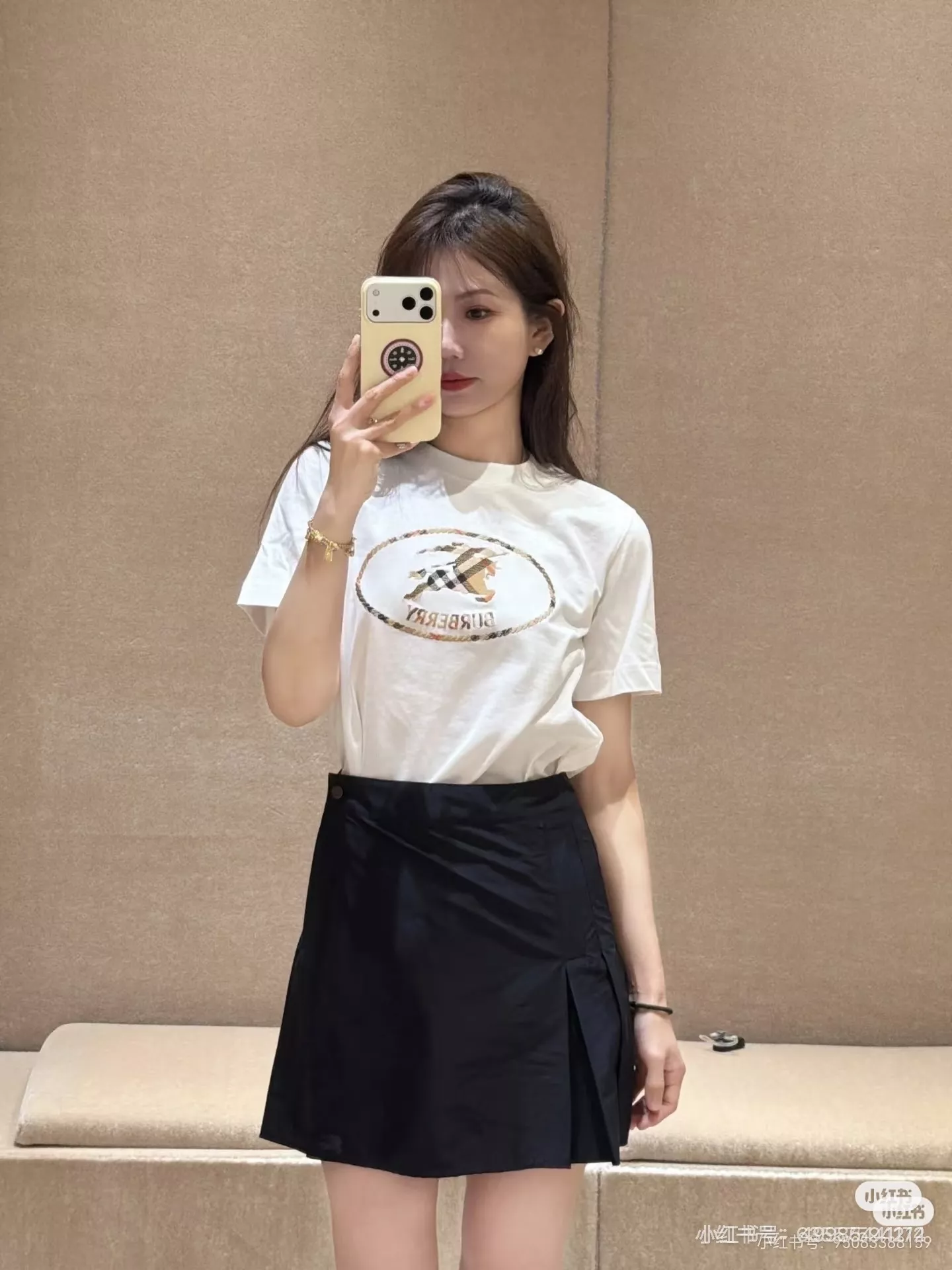 버버리 기사 문장 자수 체크 반소매 티셔츠 상세 이미지 58