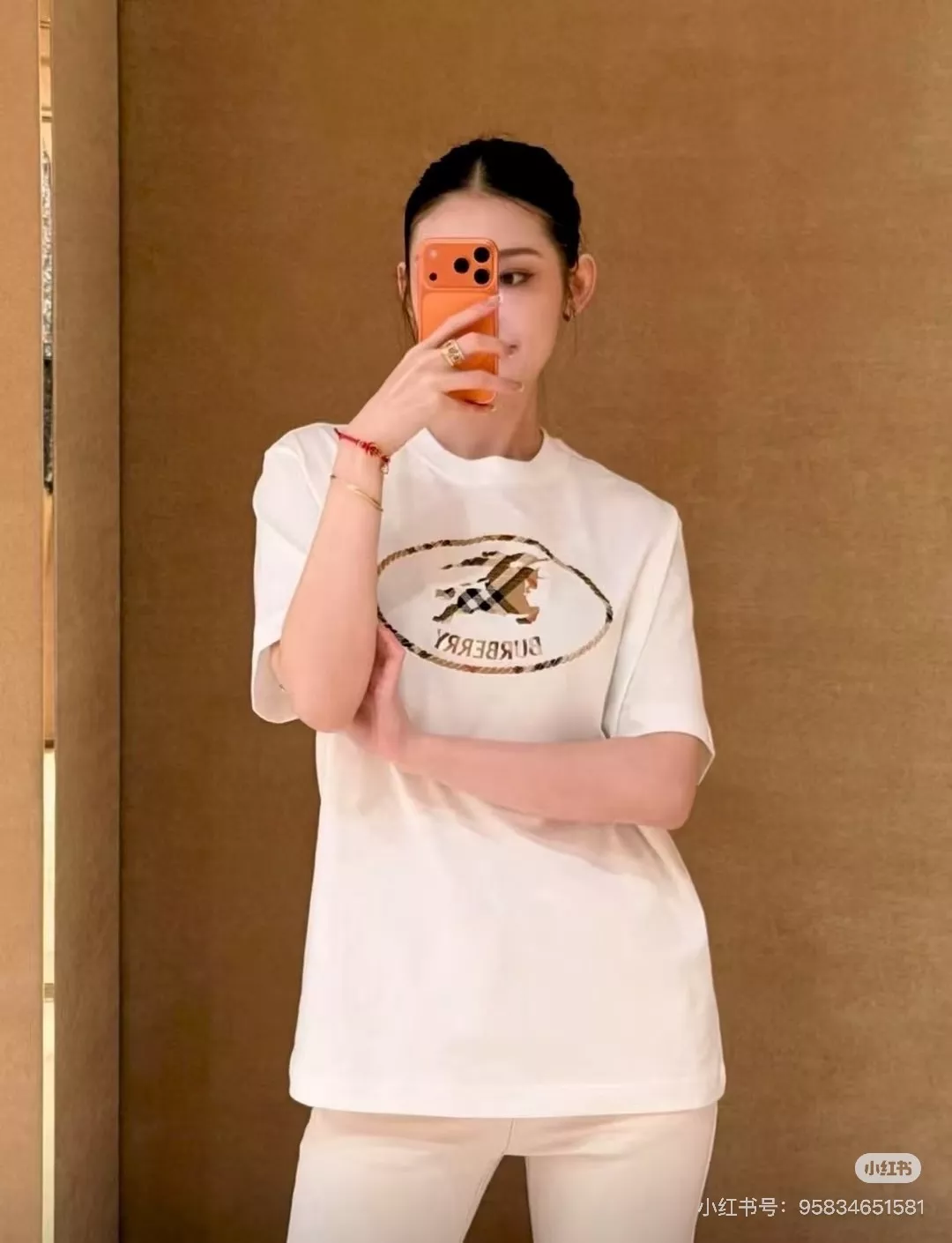 버버리 기사 문장 자수 체크 반소매 티셔츠 상세 이미지 60