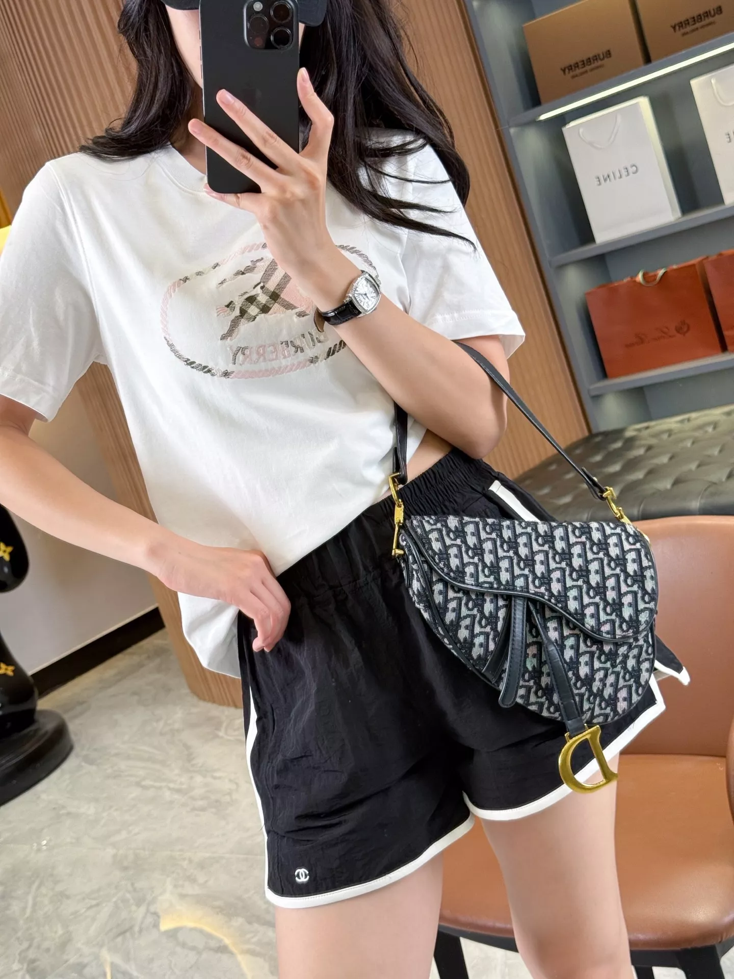 버버리 기사 문장 자수 체크 반소매 티셔츠 상세 이미지 71