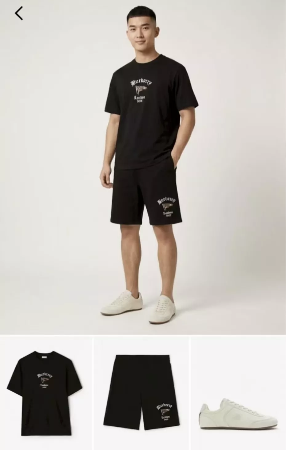 버버리 체크 플래그 레터링 반바지 상세 이미지 10