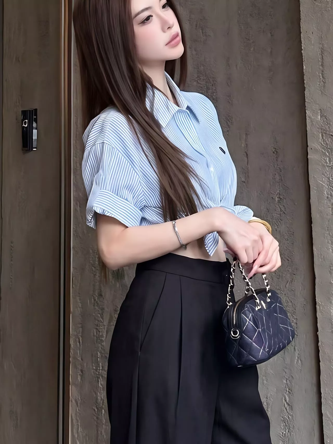 프라다 하이웨이스트 와이드 팬츠 상세 이미지 24