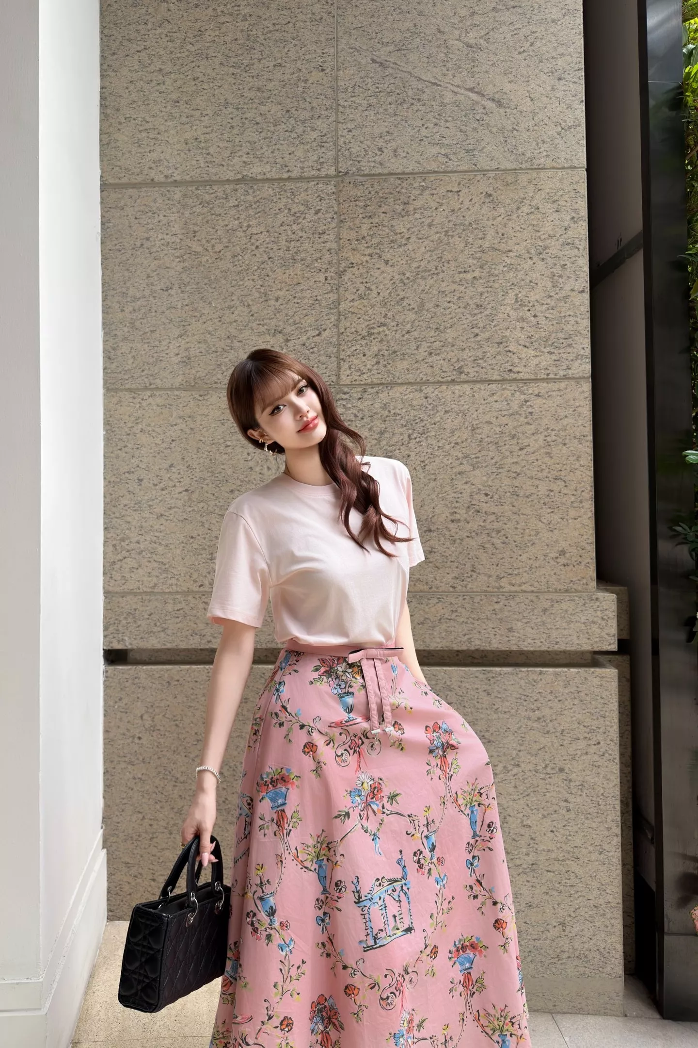 디올 플라워 프린트 하이웨이스트 A라인 스커트 상세 이미지 24