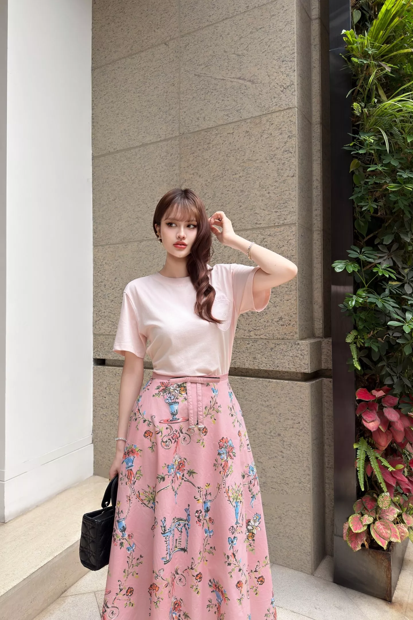 디올 플라워 프린트 하이웨이스트 A라인 스커트 상세 이미지 25
