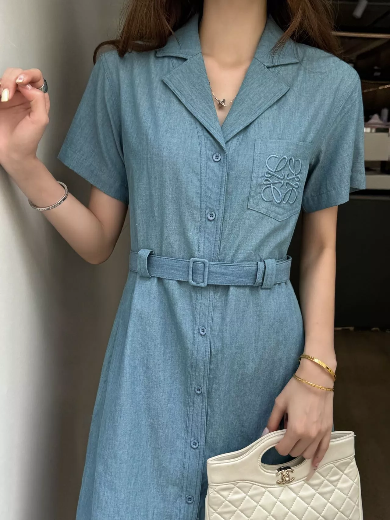 로에베 데님 셔츠 원피스 상세 이미지 18