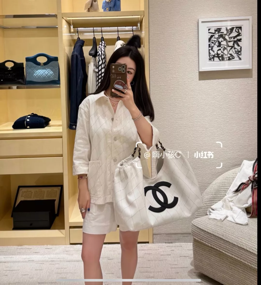 샤넬 다이아 퀼팅 데님 하프 팬츠 상세 이미지 12