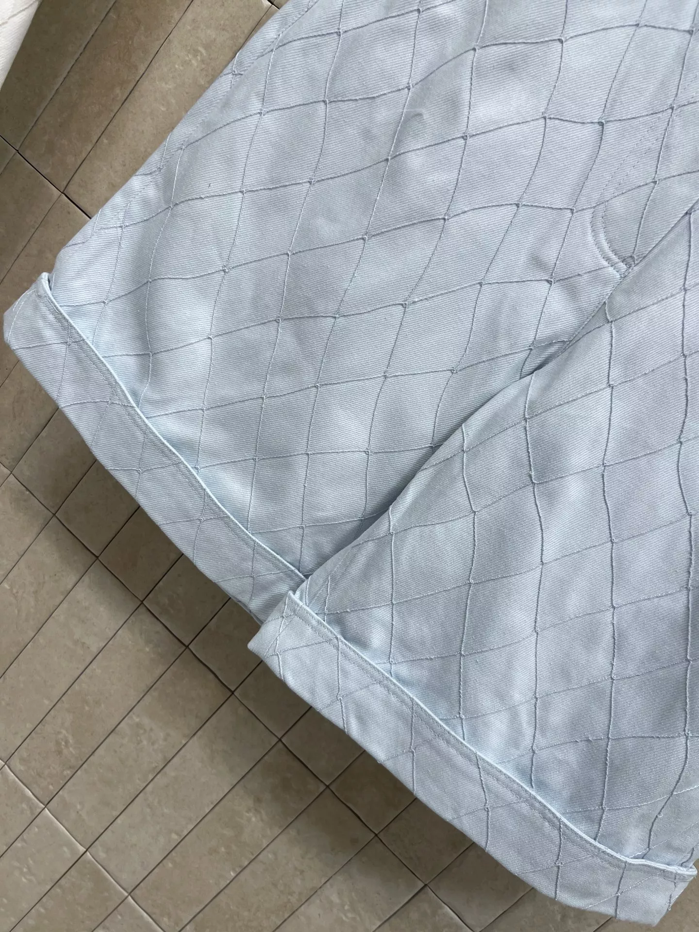 샤넬 다이아 퀼팅 데님 하프 팬츠 상세 이미지 5