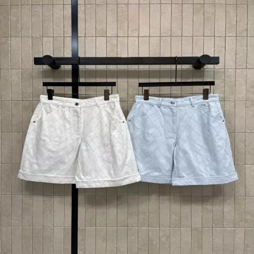 샤넬 다이아 퀼팅 데님 하프 팬츠