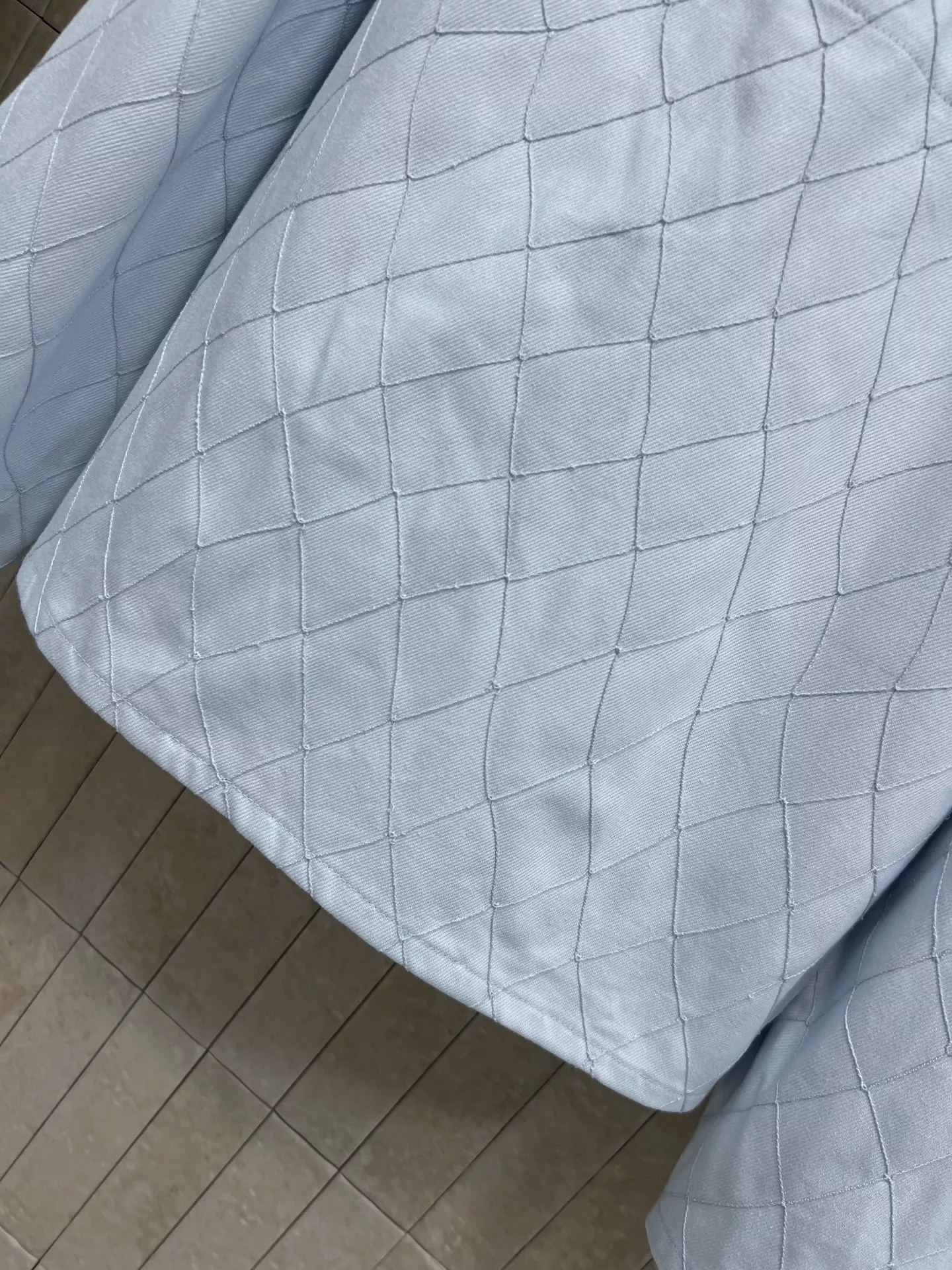 샤넬 다이아 퀼팅 패턴 데님 코튼 긴소매 셔츠 상세 이미지 5