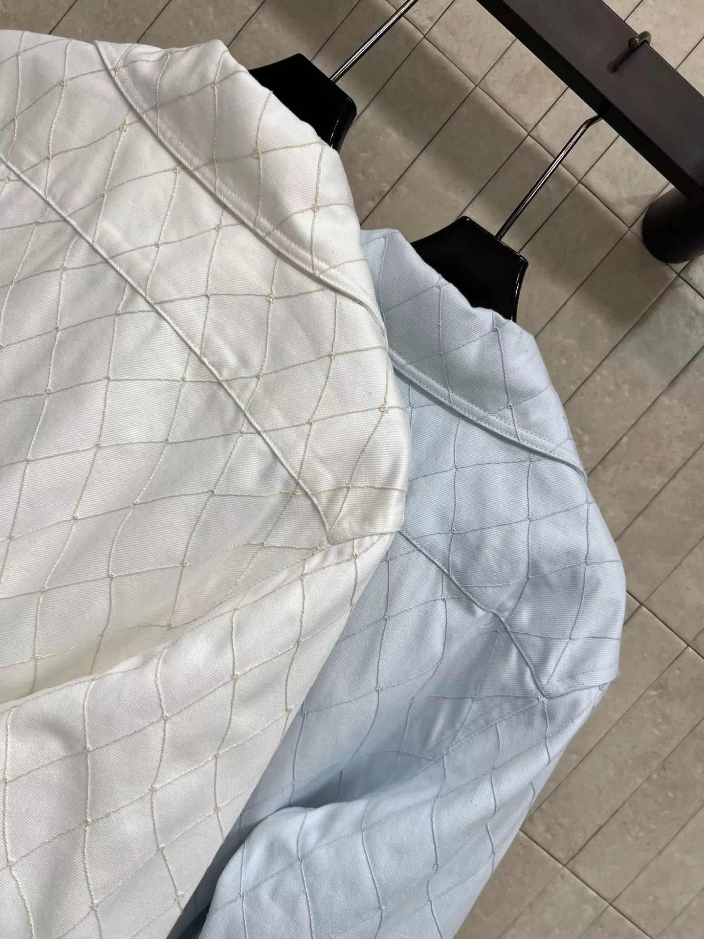 샤넬 다이아 퀼팅 패턴 데님 코튼 긴소매 셔츠 상세 이미지 8