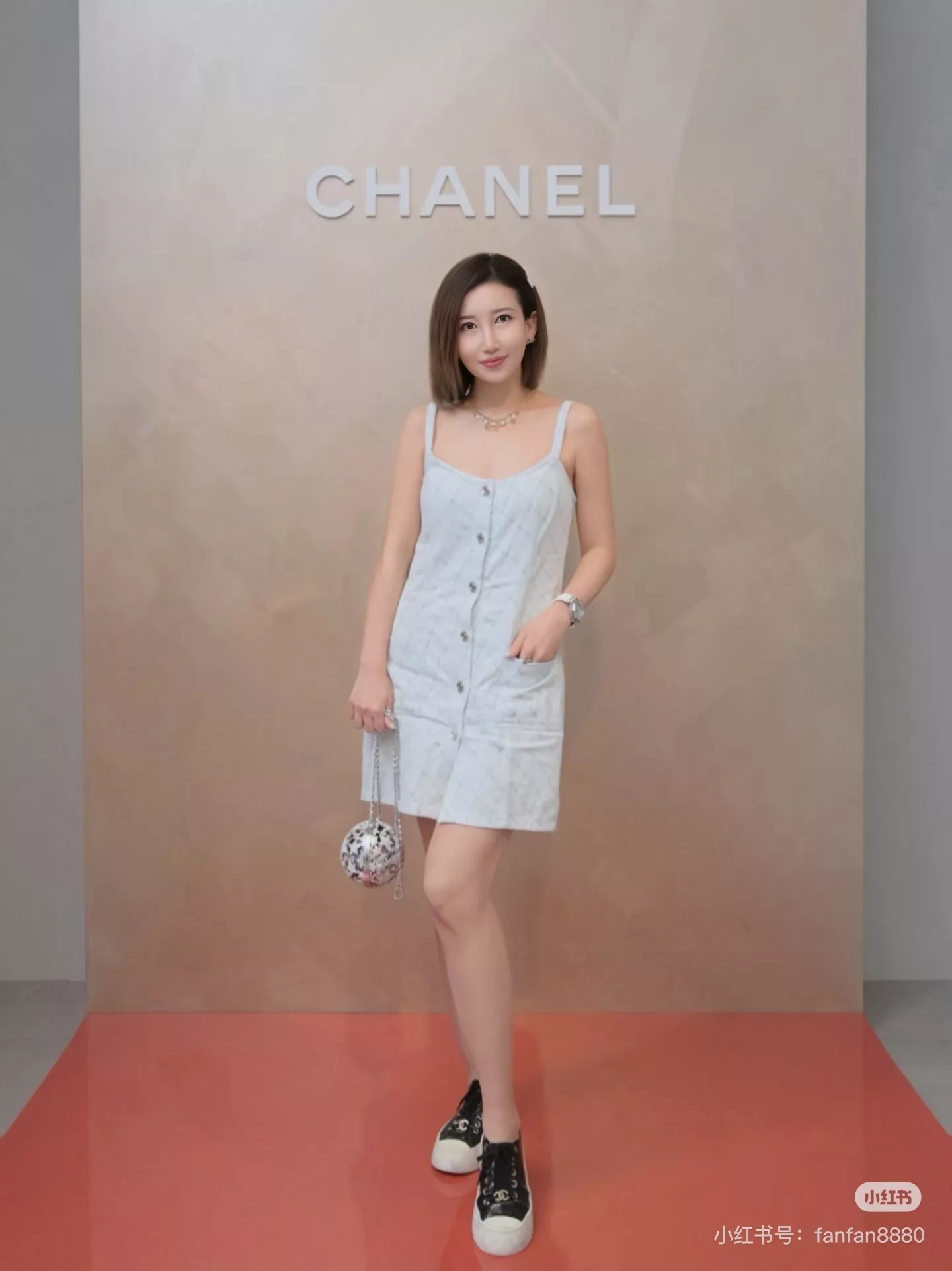 샤넬 퀼팅 패턴 슬리브리스 데님 원피스 상세 이미지 13