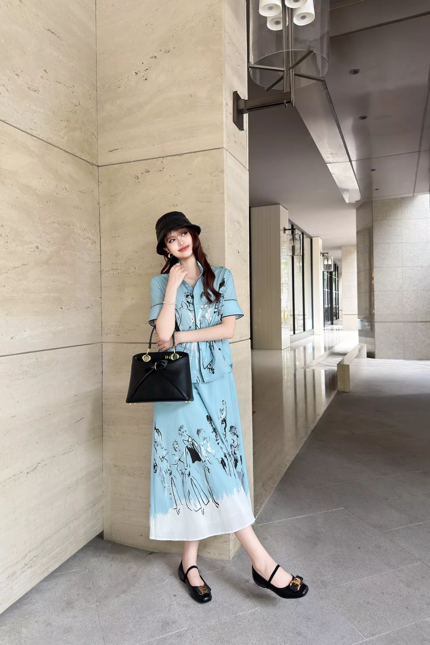 디올 블루 프린트 반소매 셔츠 상세 이미지 17