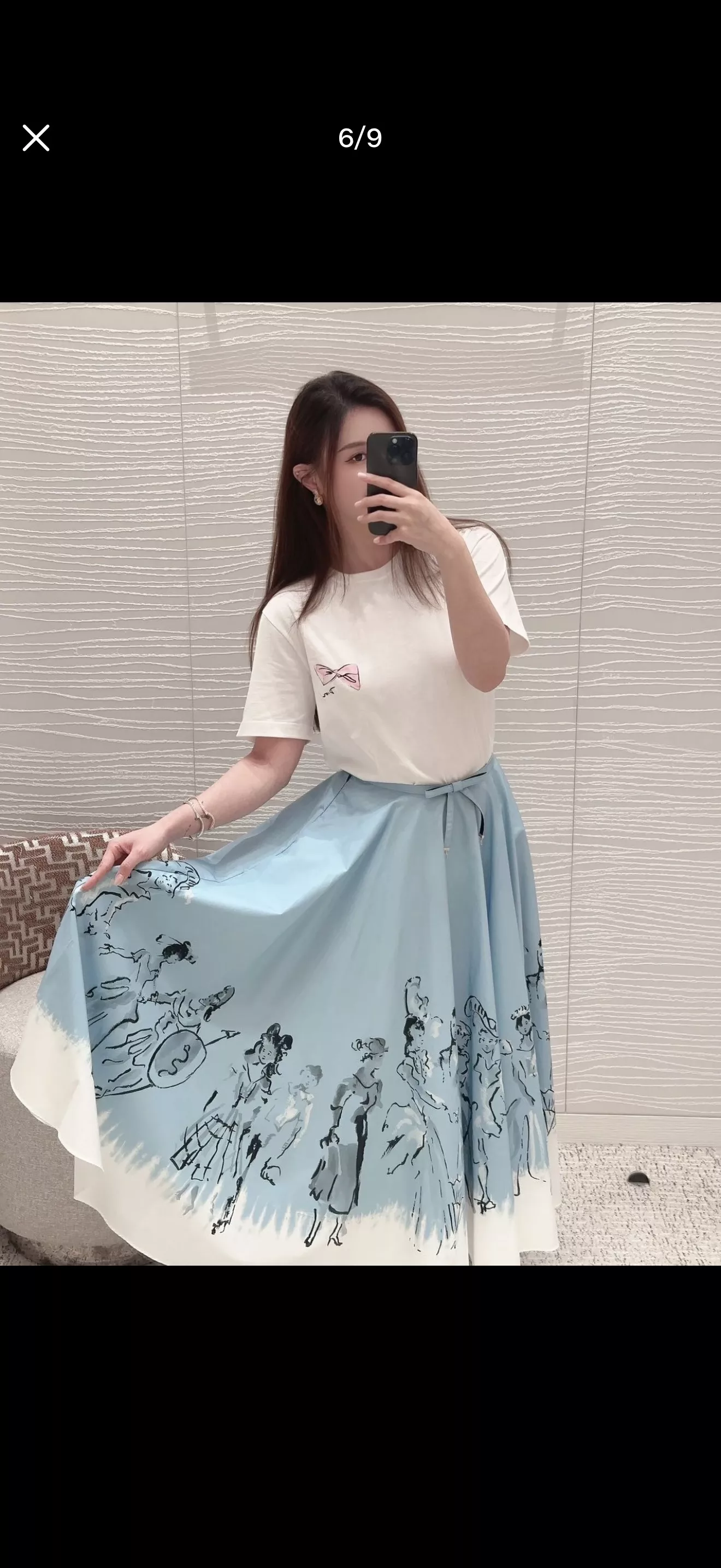 디올 블루 프린트 A라인 스커트 상세 이미지 22