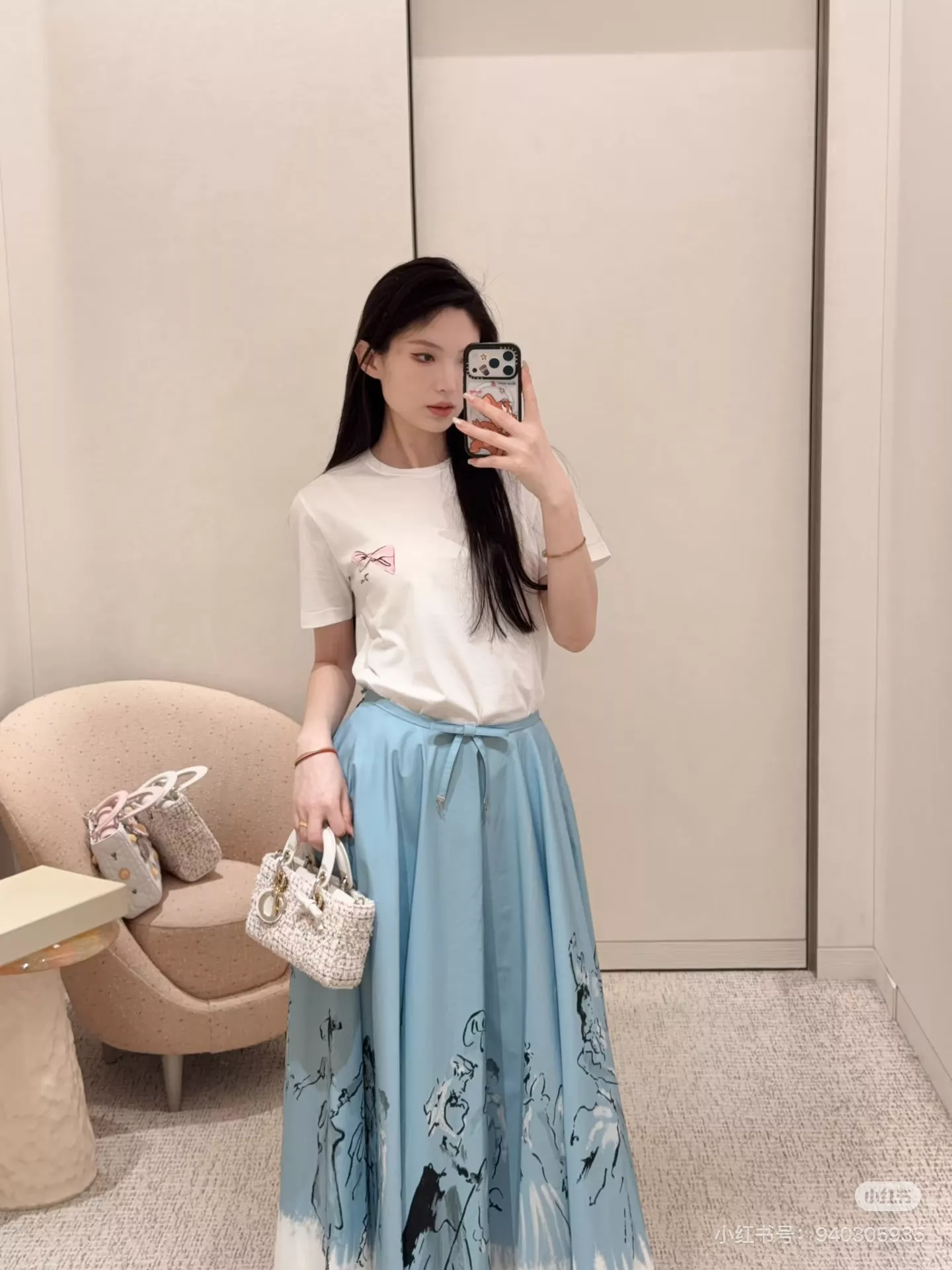 디올 블루 프린트 A라인 스커트 상세 이미지 20