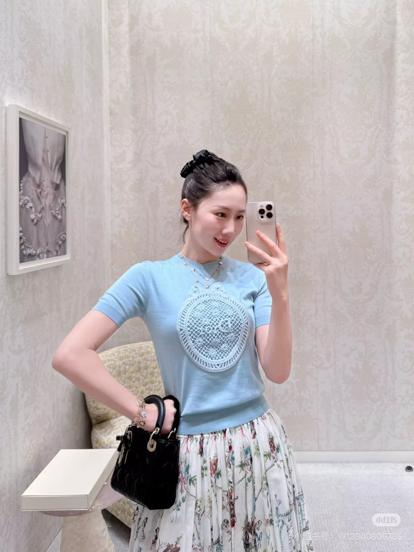 디올 플라워 프린트 플리츠 롱 스커트 상세 이미지 30