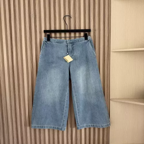 로에베 여성 밴딩 데님 크롭 팬츠