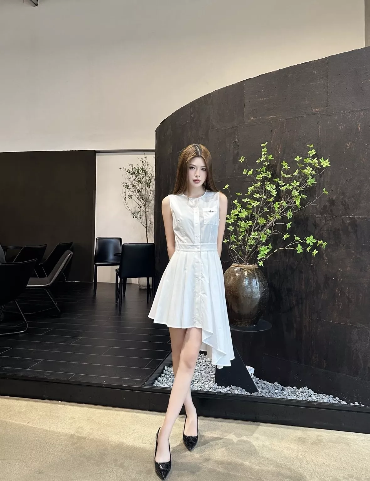루이비통 민소매 플리츠 셔츠형 원피스 상세 이미지 60