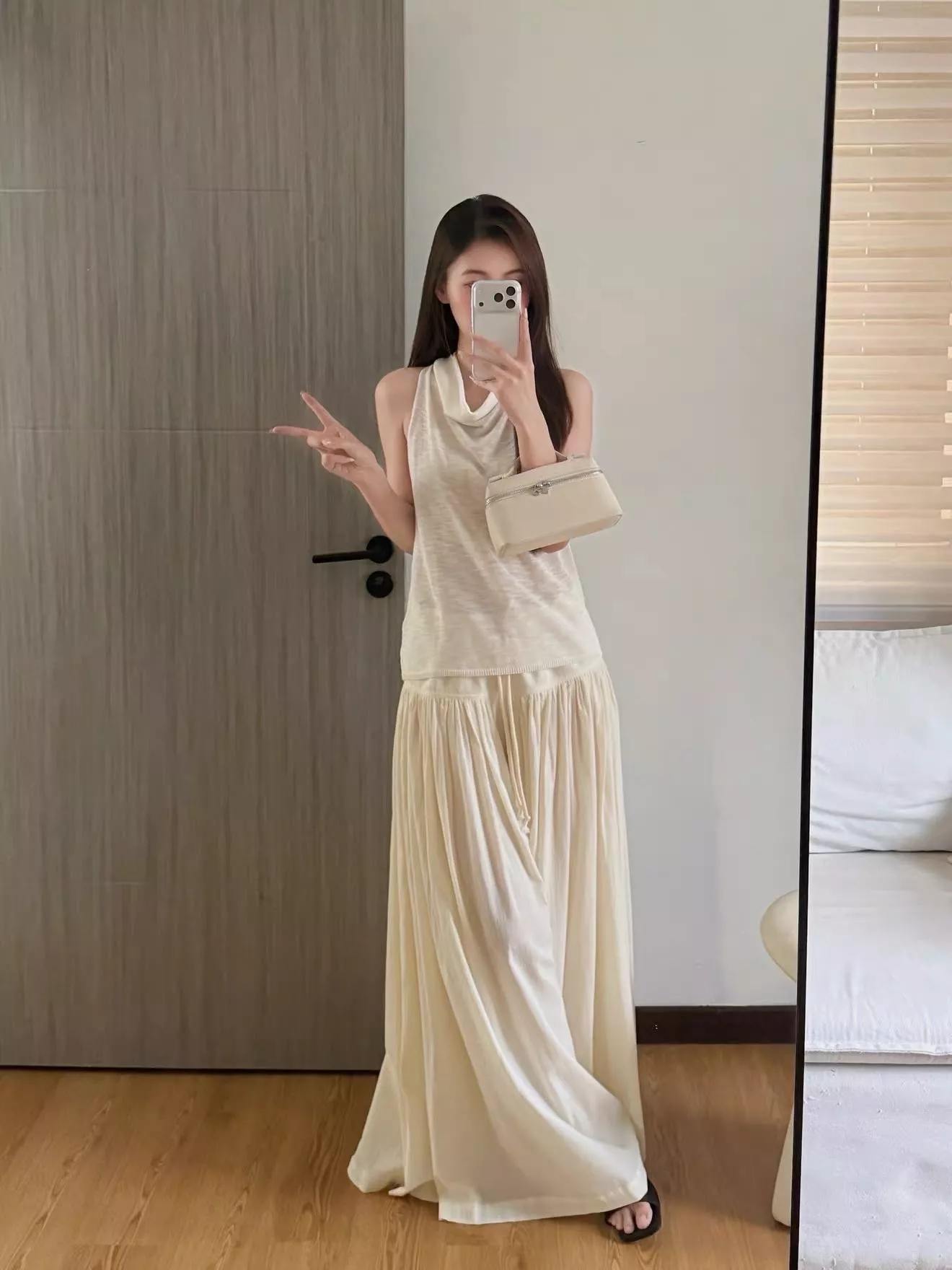 더로우 여성 롱 와이드 큐롯 팬츠 상세 이미지 23