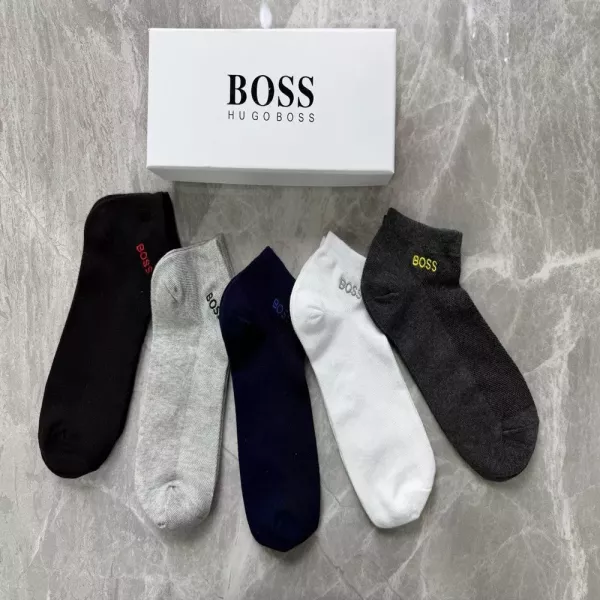 보스 자수 포인트 중단 길이 장목 양말 세트