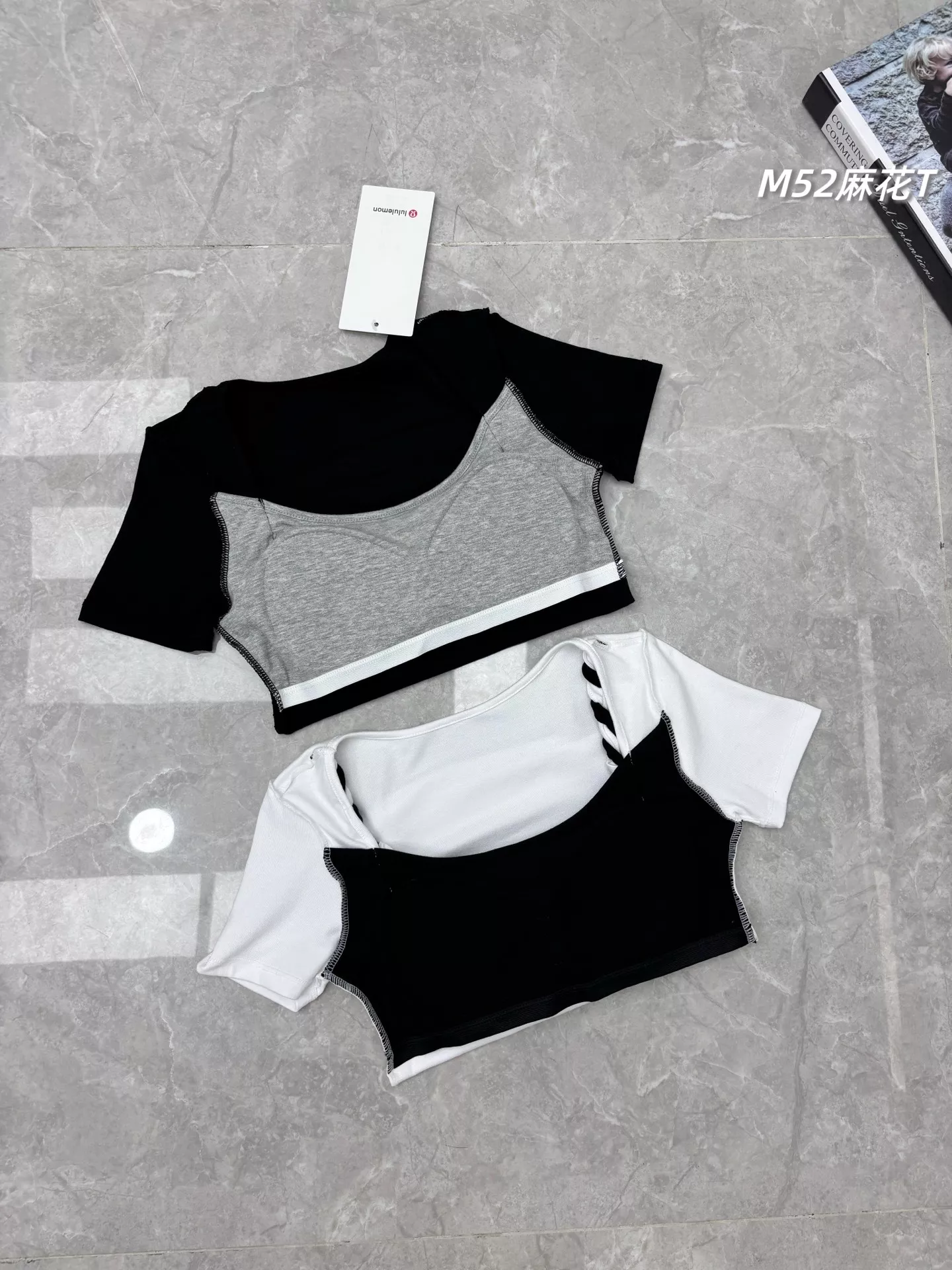 룰루레몬 여성 U넥 페이크 레이어드 반소매 티셔츠 상세 이미지 4