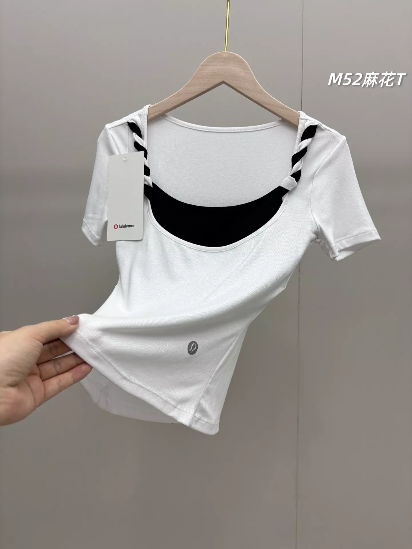 룰루레몬 여성 U넥 페이크 레이어드 반소매 티셔츠 상세 이미지 14