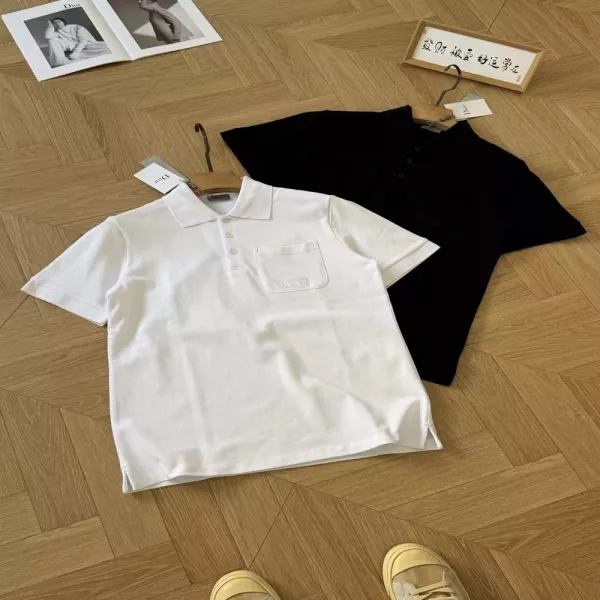 디올 포켓 로고 자수 남성 비즈니스 캐주얼 폴로 셔츠