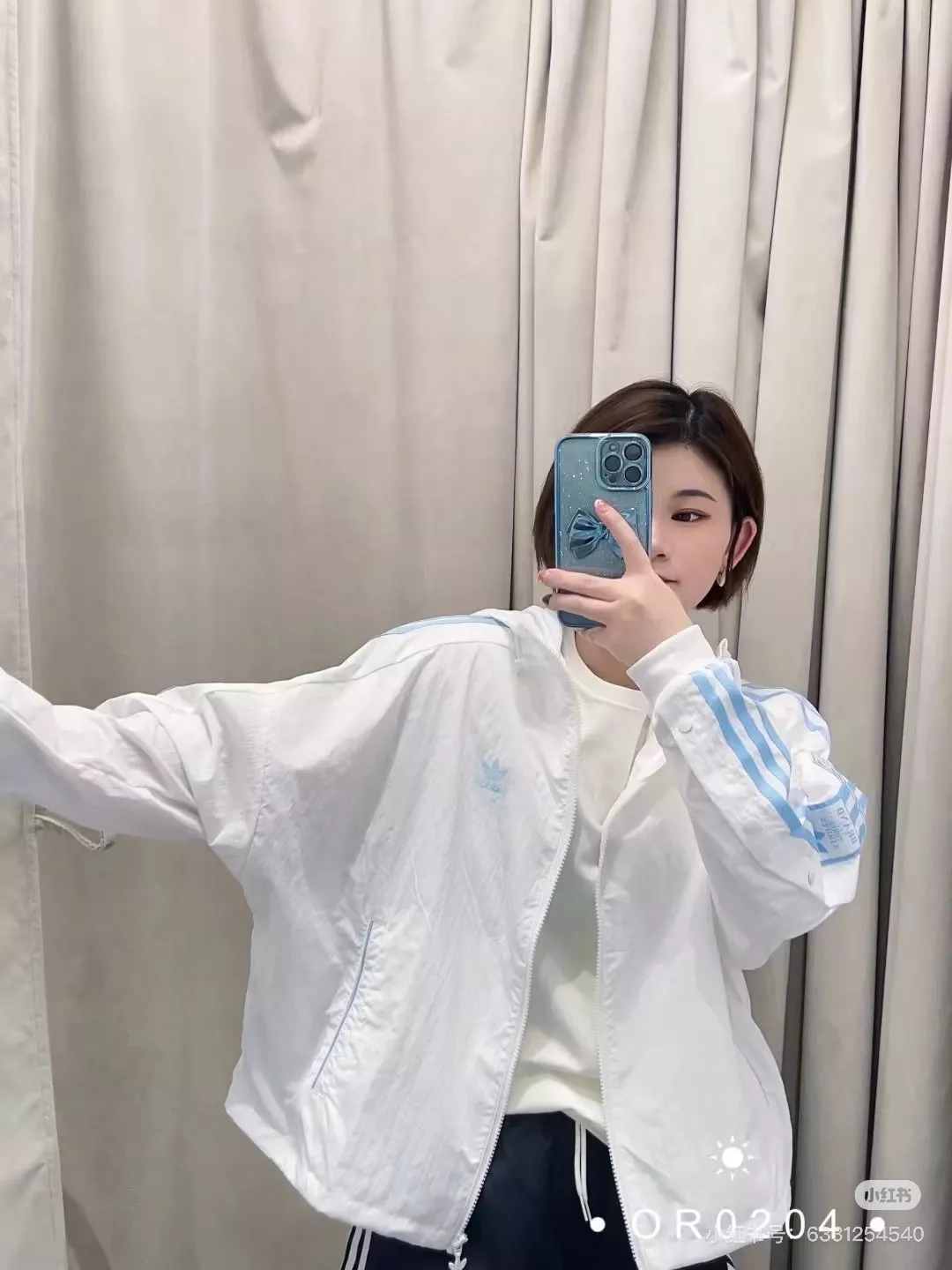 아디다스 삼선 자수 후드 자외선 차단 재킷 상세 이미지 32