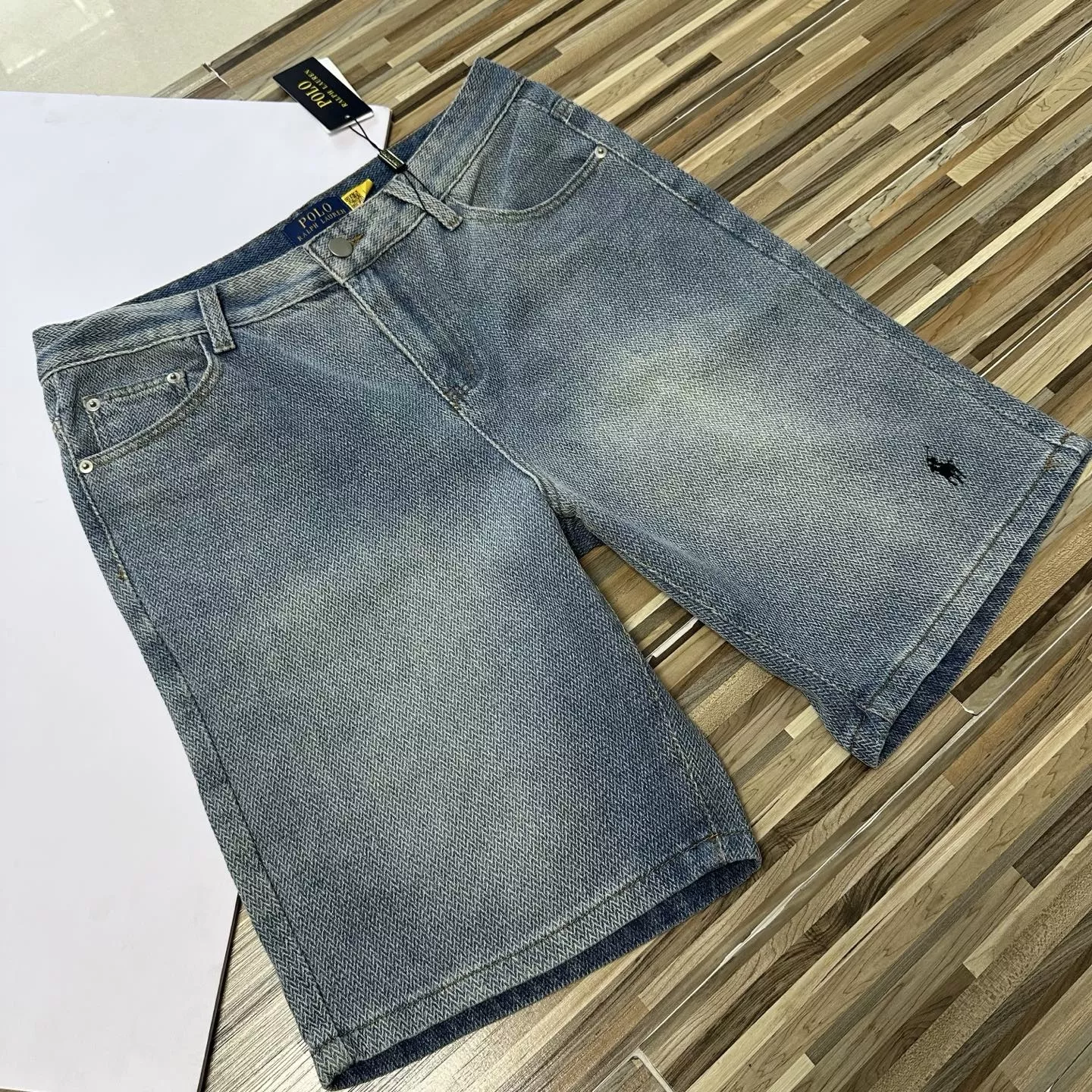 랄프로렌 남성 워싱 데님 반바지 상세 이미지 4