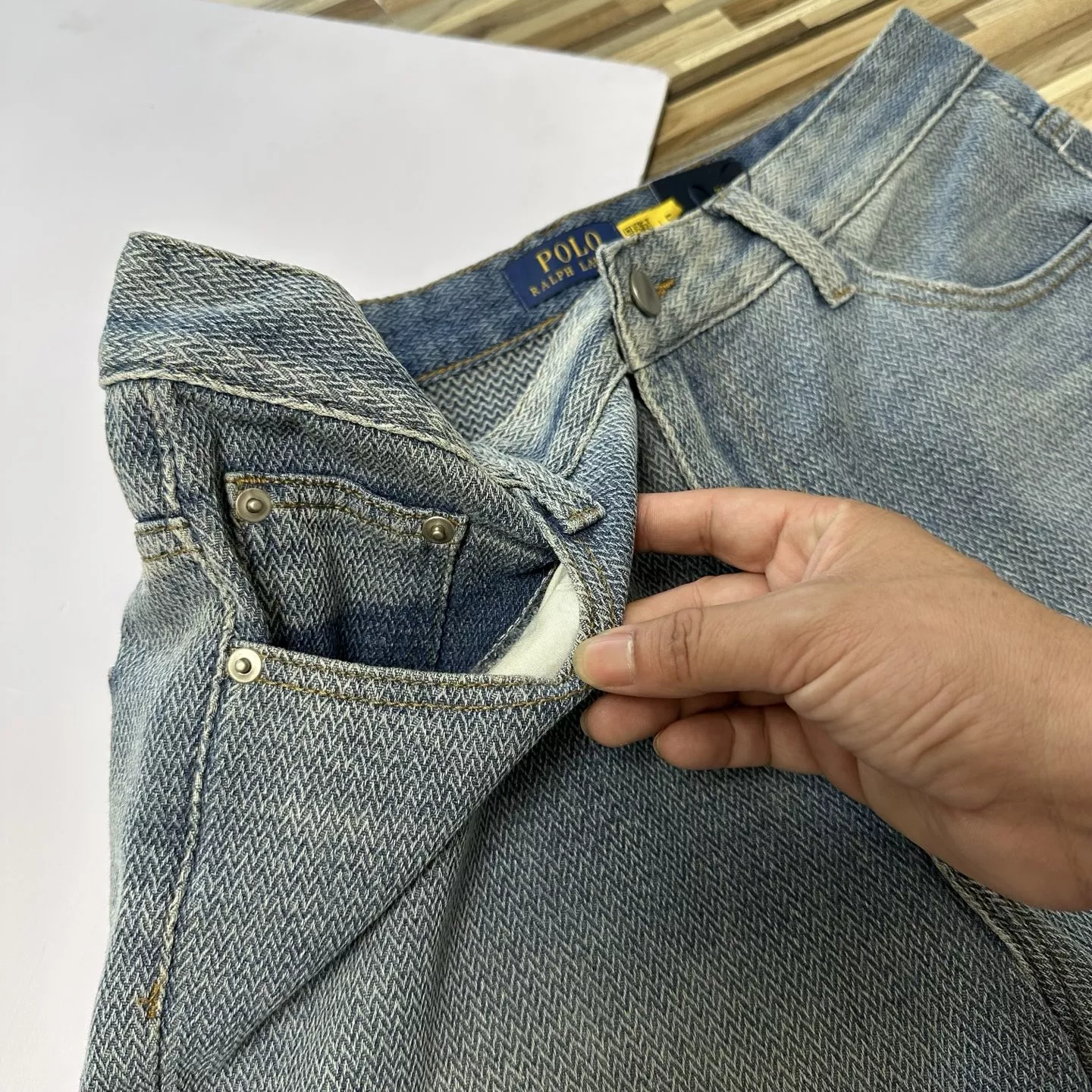 랄프로렌 남성 워싱 데님 반바지 상세 이미지 7