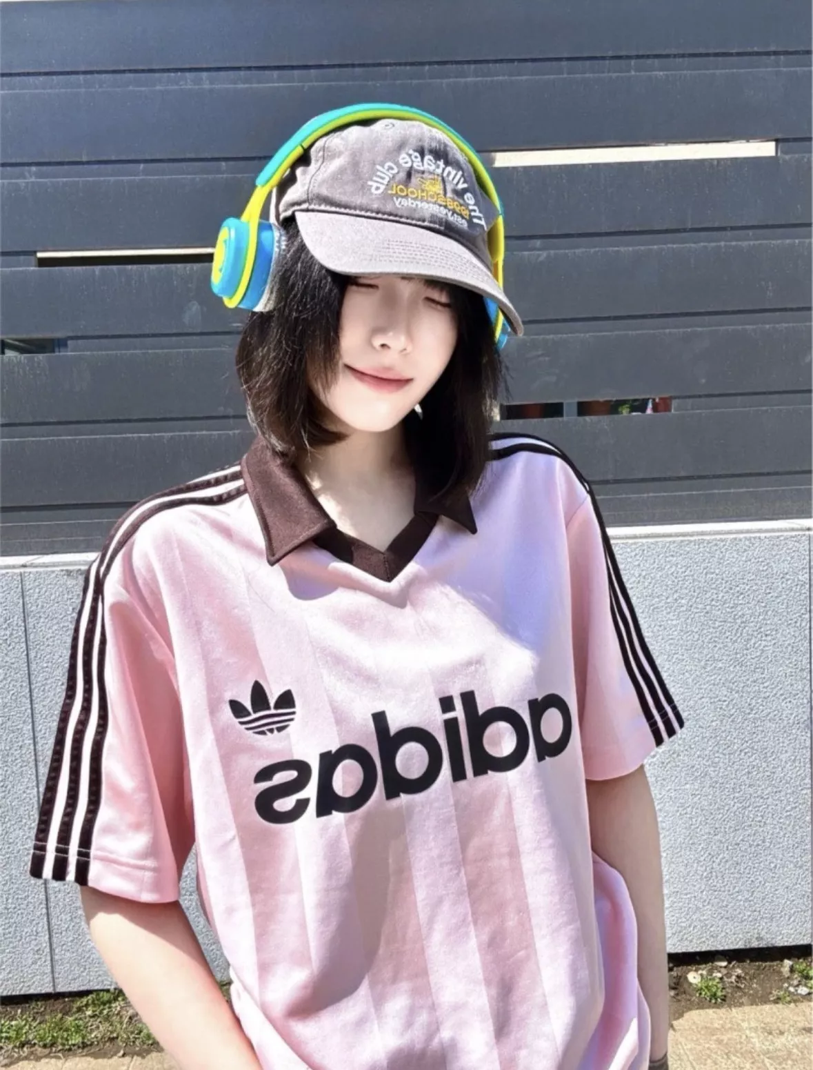 아디다스 복고 축구 유니폼 스타일 반소매 카라 티셔츠 상세 이미지 12