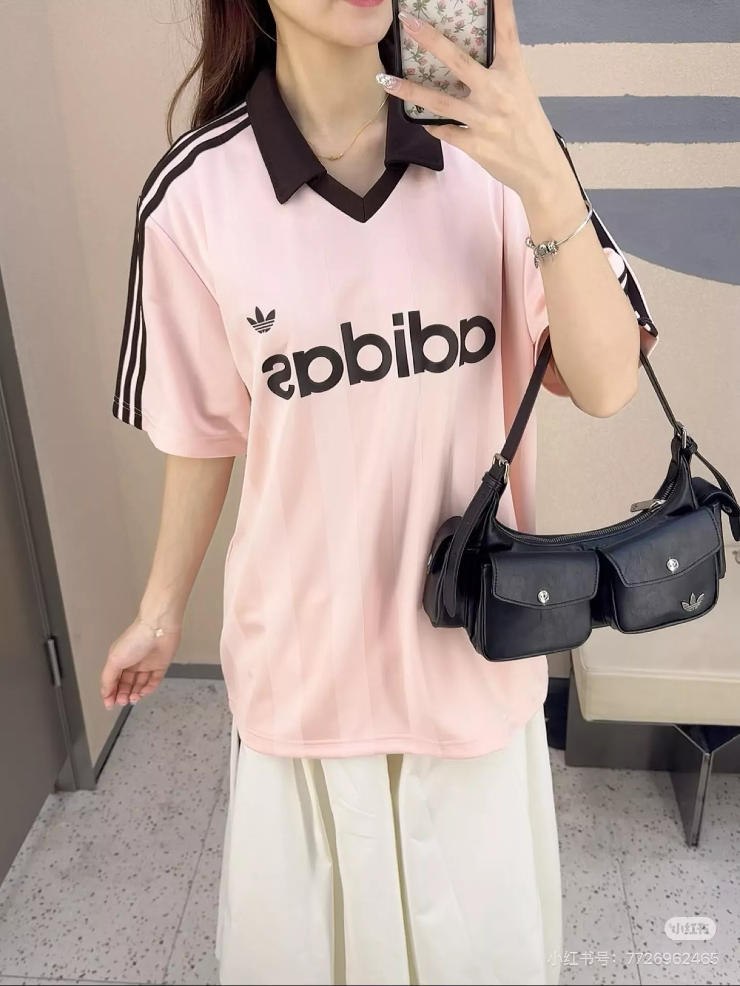 아디다스 복고 축구 유니폼 스타일 반소매 카라 티셔츠 상세 이미지 28