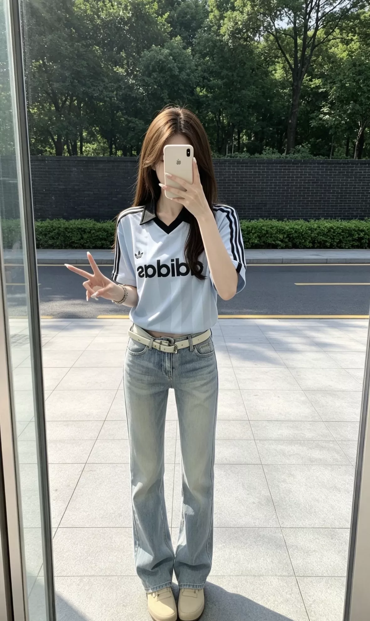 아디다스 복고 축구 유니폼 스타일 반소매 카라 티셔츠 상세 이미지 26