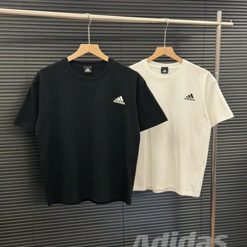 아디다스 삼선 로고 오버핏 반소매 티셔츠