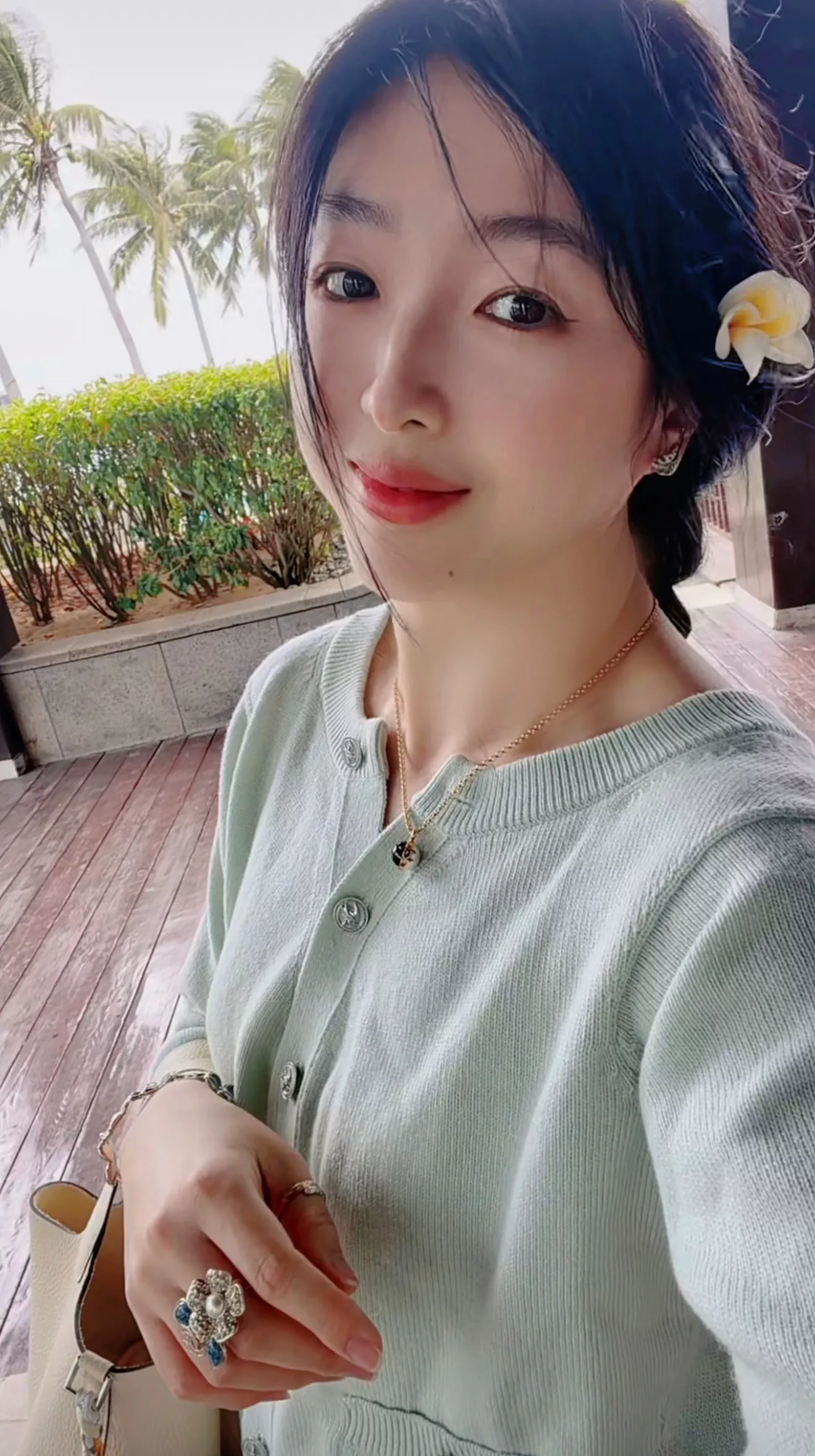 샤넬 블랙 화이트 펄 배색 목걸이 상세 이미지 12