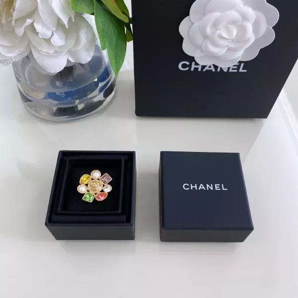 샤넬 컬러 스톤 더블 C 링
