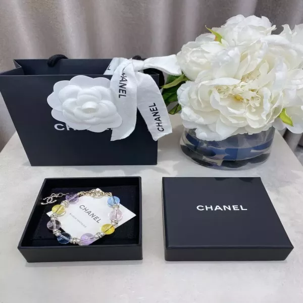 샤넬 컬러 크리스탈 비즈 팔찌