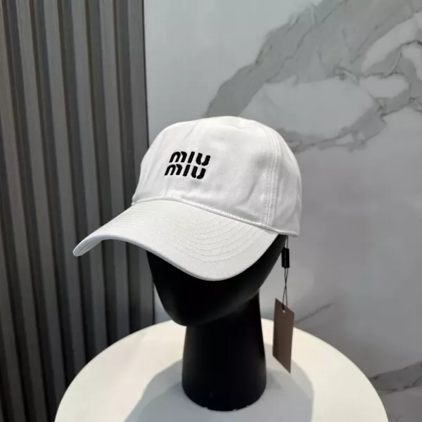 미우미우 워싱 코튼 베이스볼 캡