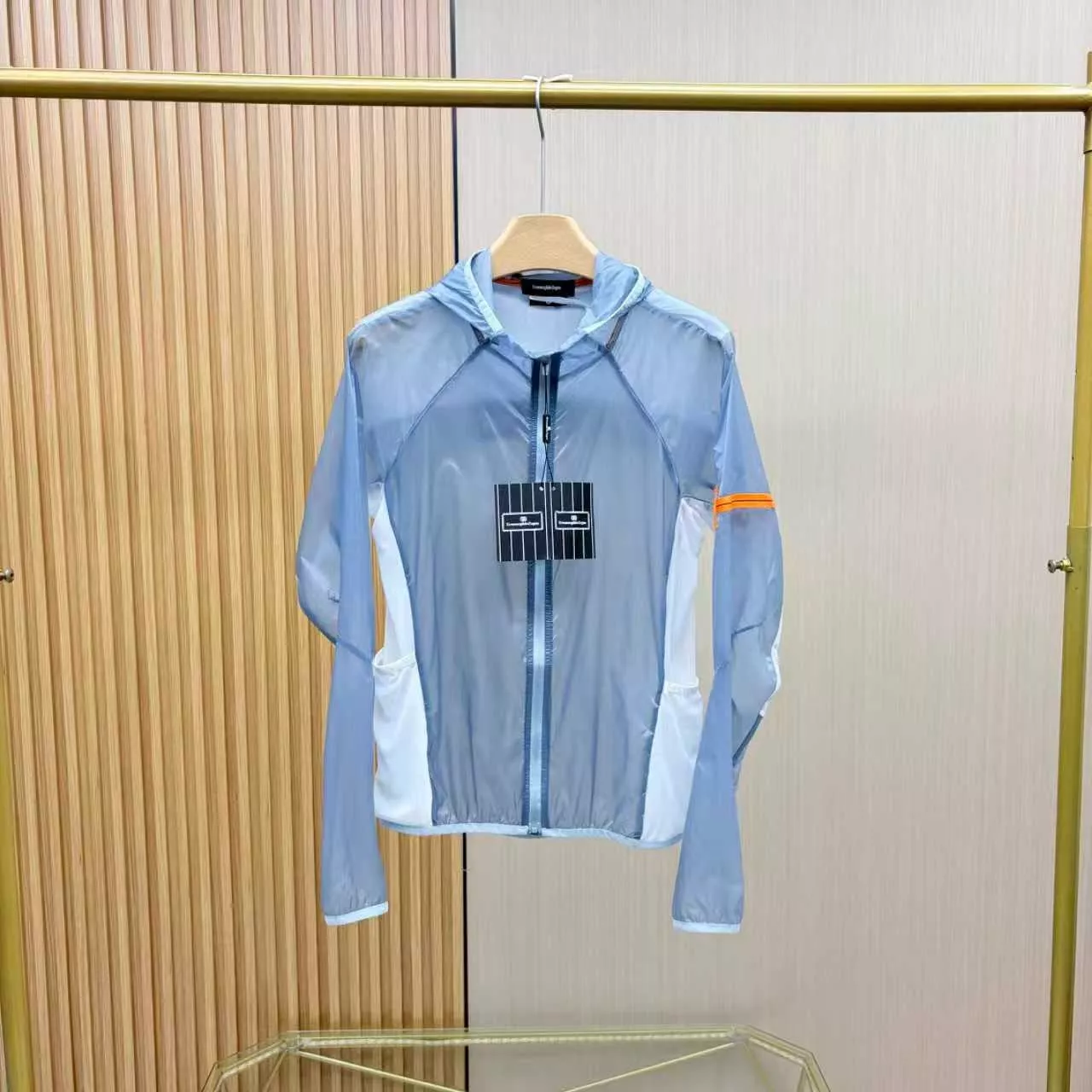 제냐 배색 경량 메쉬 후드 집업 재킷 상세 이미지 3