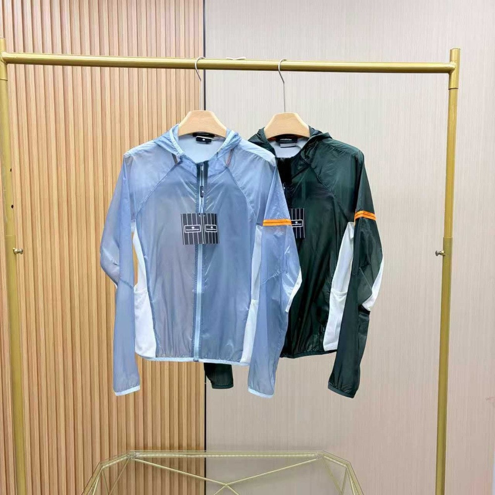 제냐 배색 경량 메쉬 후드 집업 재킷