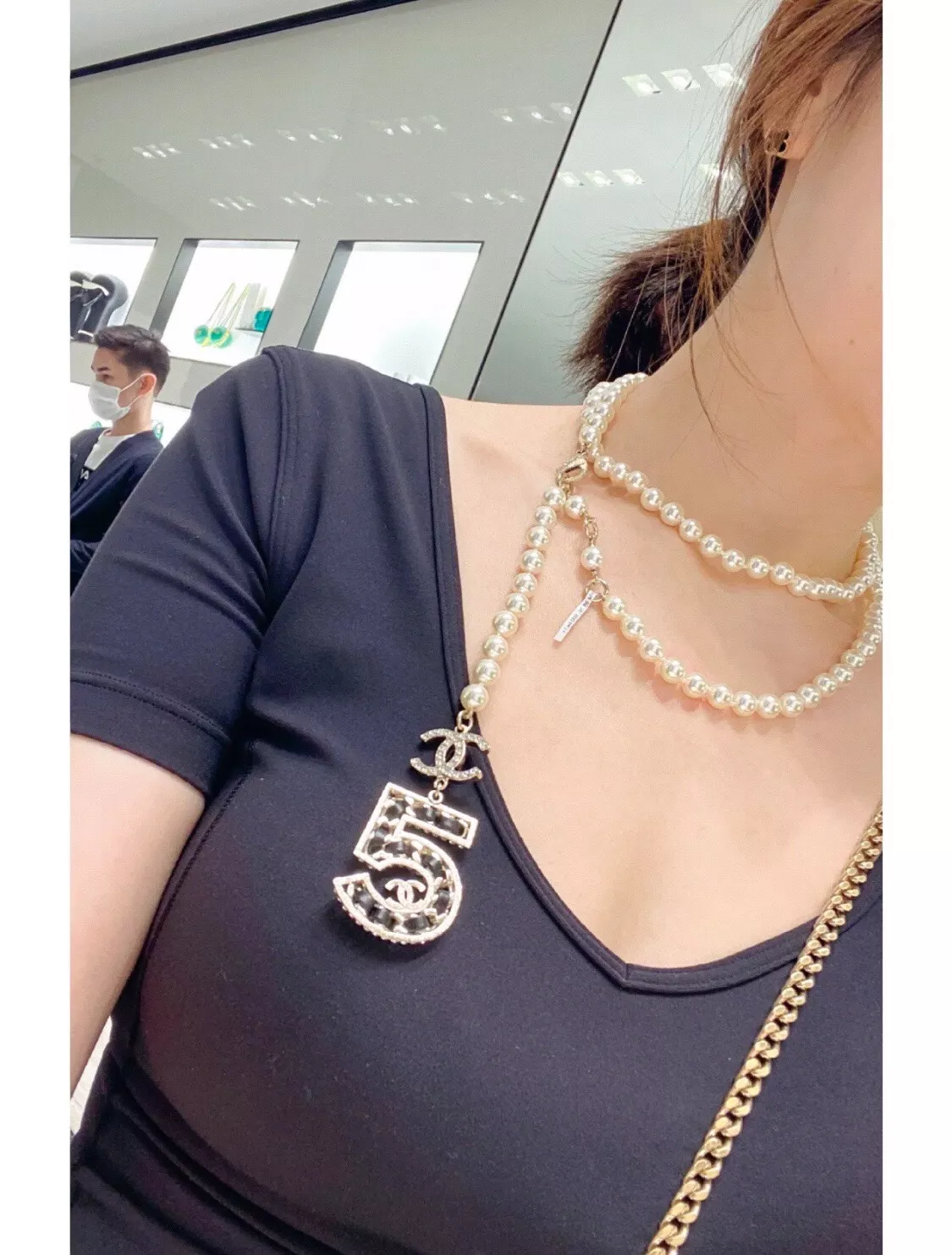 샤넬 진주 장식 레더 체인벨트 상세 이미지 19